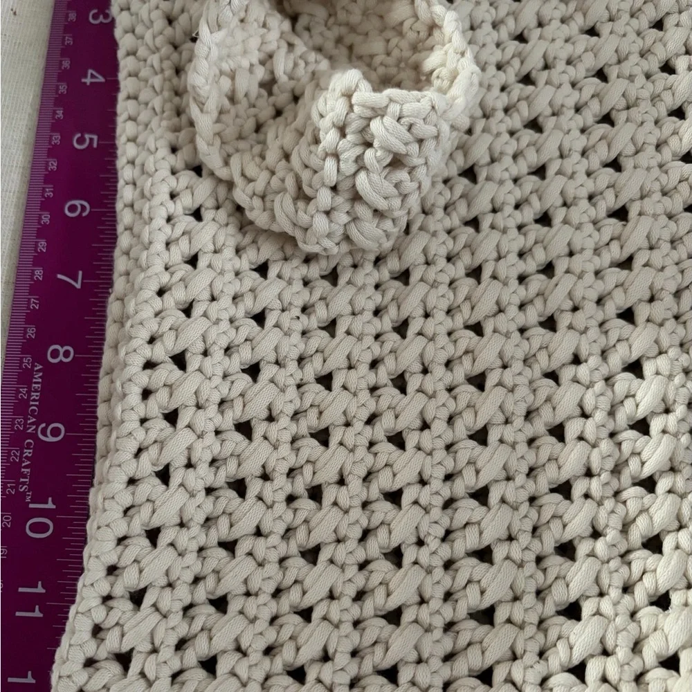 Handcrafted Cream Crochet Shoulder Bag